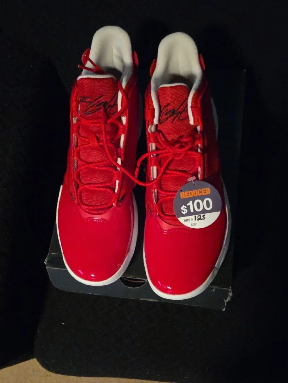 Jordan Red and White Kids Basketball Sneakers